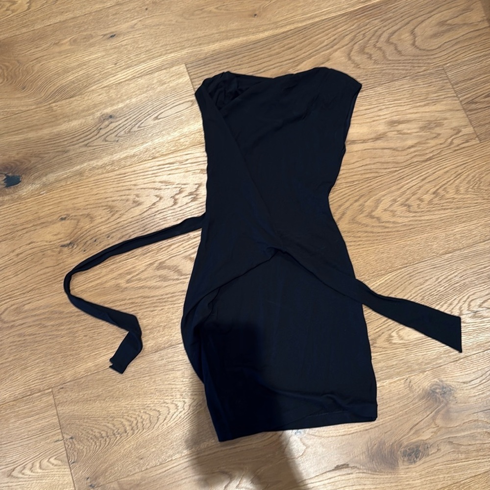 Black Diane Vaon Furstenberg wrap dress